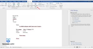 mail merge di Microsoft Word
